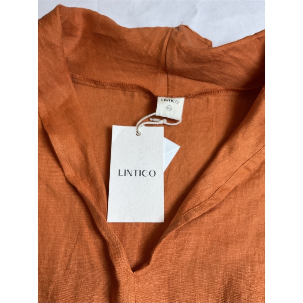 Lintico 100% Linen Top Size XXL Shawl Collar Relaxed Lagenlook Dolman Sleeve - Picture 5 of 10